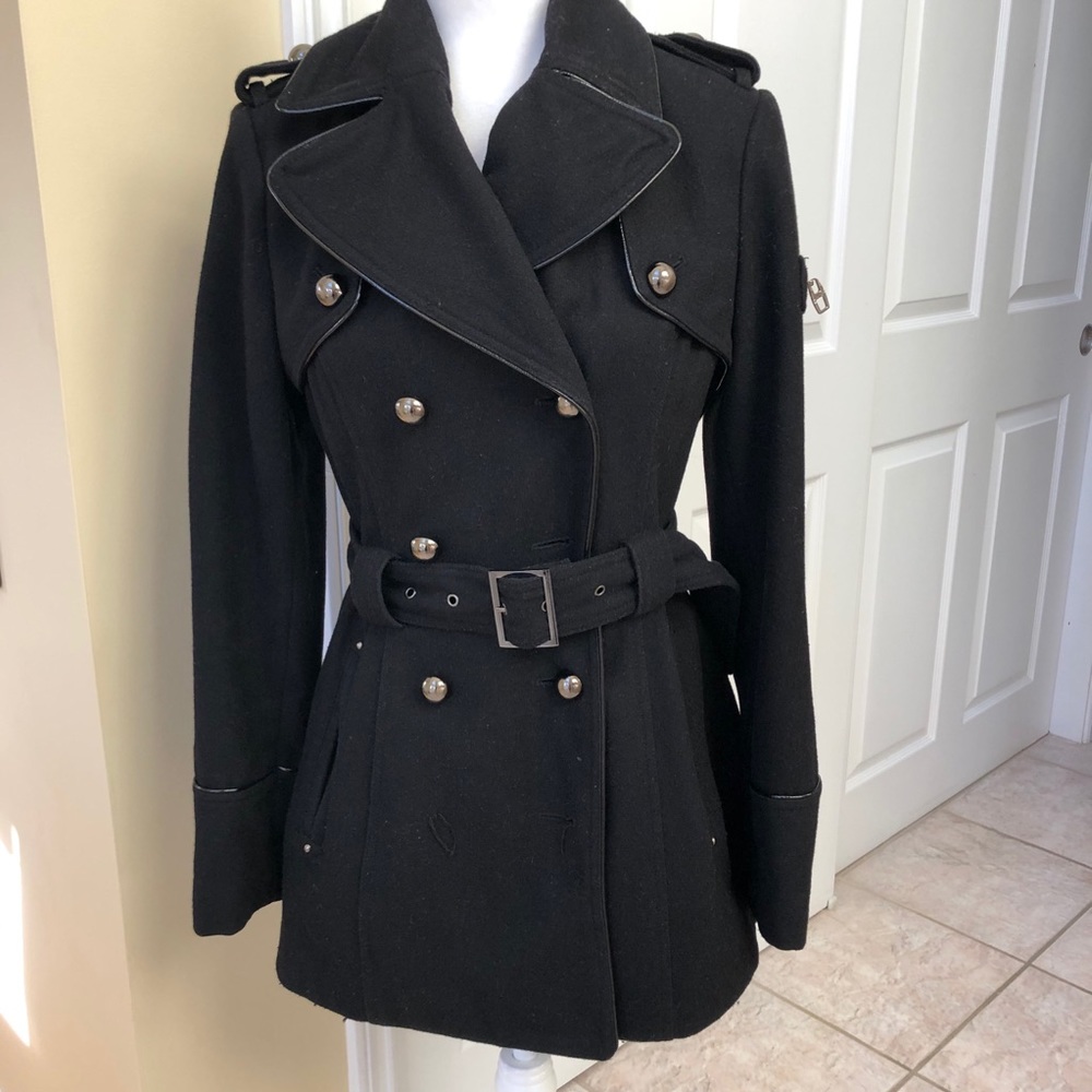 Miss Sixty M60 Pea Coat, Black, Sz S